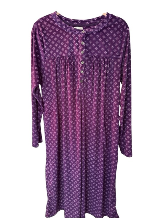 Aria Collection Other - Aria Collection Night Gown Size Large Purple Soft Velour Cottage Grandma
